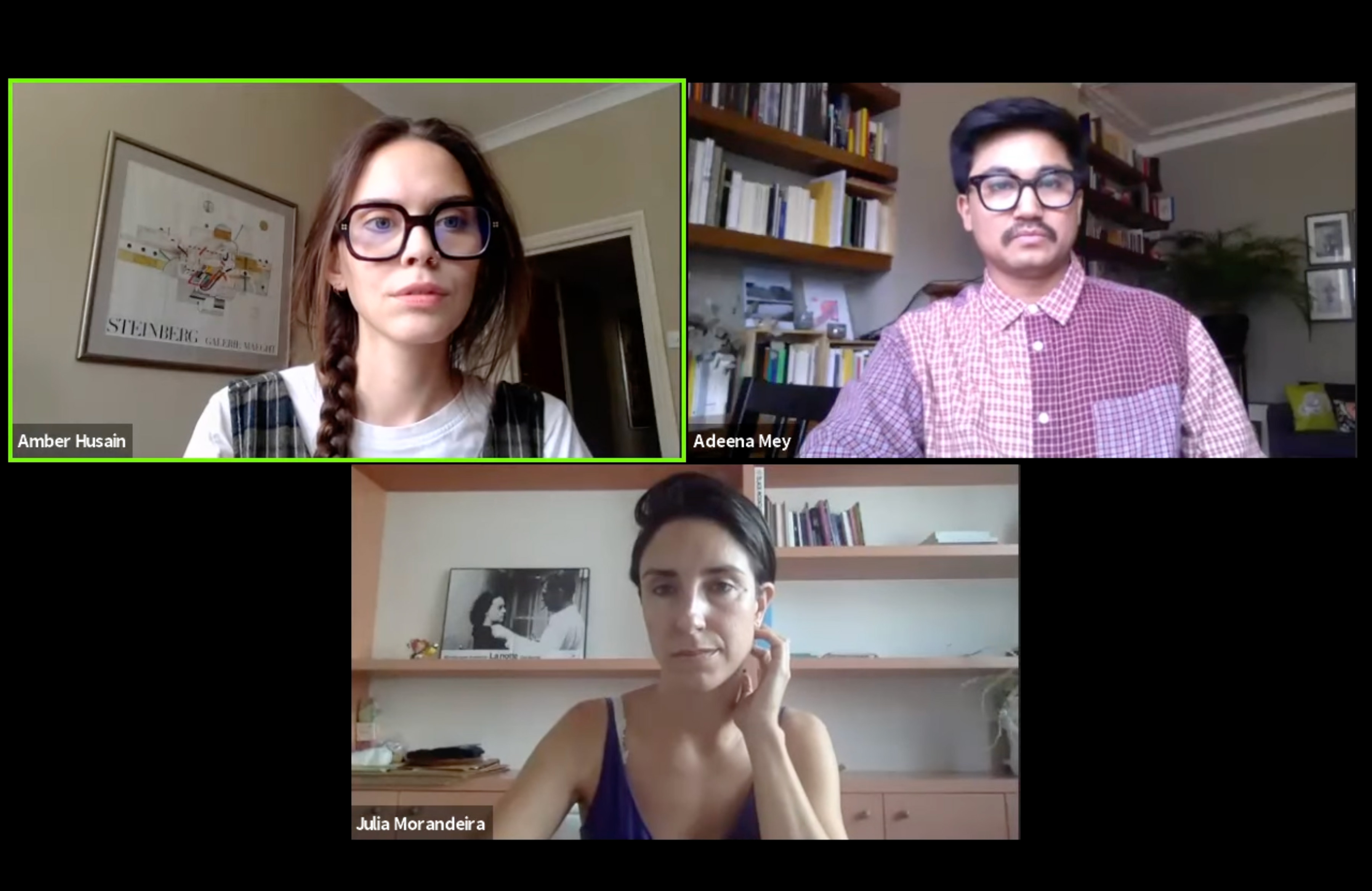 3 people on a video call