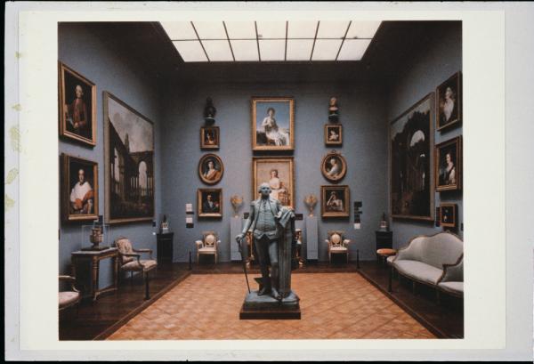 Michael Asher, The Art Institute of Chicago, Chicago, Illinois, U.S.A., ‘73rd American Exhibition’, June 9—August 5, 1979, 1979, colour postcard of the installation in Gallery 219 published by the Art Institute of Chicago after the ‘73rd American Exhibition’. Courtesy the artist